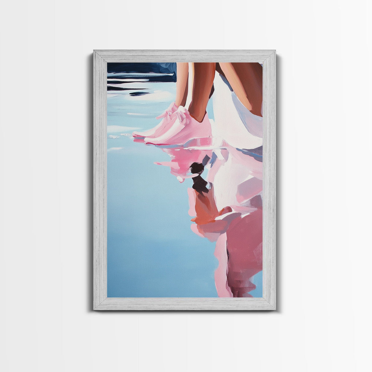 Pink Reflection, Modern Wall Art, Minimalist Decor, Aesthetic Print, Abstract Painting, Framed Canvas Print, Boho Bedroom Art, Gift