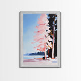 Pink Reflection, Modern Wall Art, Minimalist Decor, Aesthetic Print, Abstract Painting, Framed Canvas Print, Boho Bedroom Art, Gift