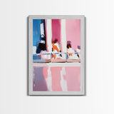 Abstract Reflection, Pink and Blue Art, Contemporary Wall Decor, Canvas Print, Modern Interior Design, Aesthetic Home Styling