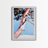 Abstract Tree Art, Modern Landscape Painting, Contemporary Earthy Decor, Minimalist Nature Print, Framed Canvas Print, Office Wall Art