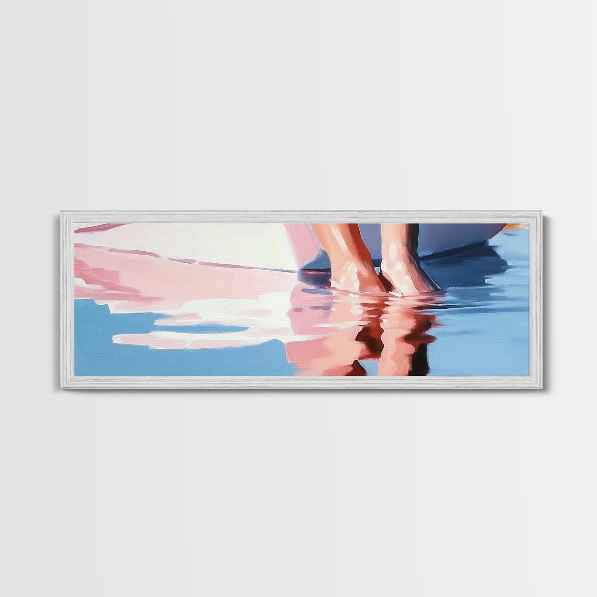 Beach Reflections, Sunset Art, Coastal Wall Decor, Canvas Print, Pastel Seascape, Ocean Painting, Bedroom Wall Art, Beach Art