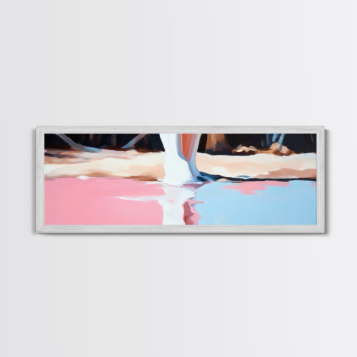 Pink Reflection, Abstract Art, Feminine Aesthetic, Soft Pastel Painting, Canvas Print, Minimalist Wall Art, Bedroom Wall Decor