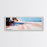 Coastal Path, Serene Seascape, Tropical Getaway, Warm Beach Scene, Canvas Print, Living Room Wall Art, Modern Coastal Decor