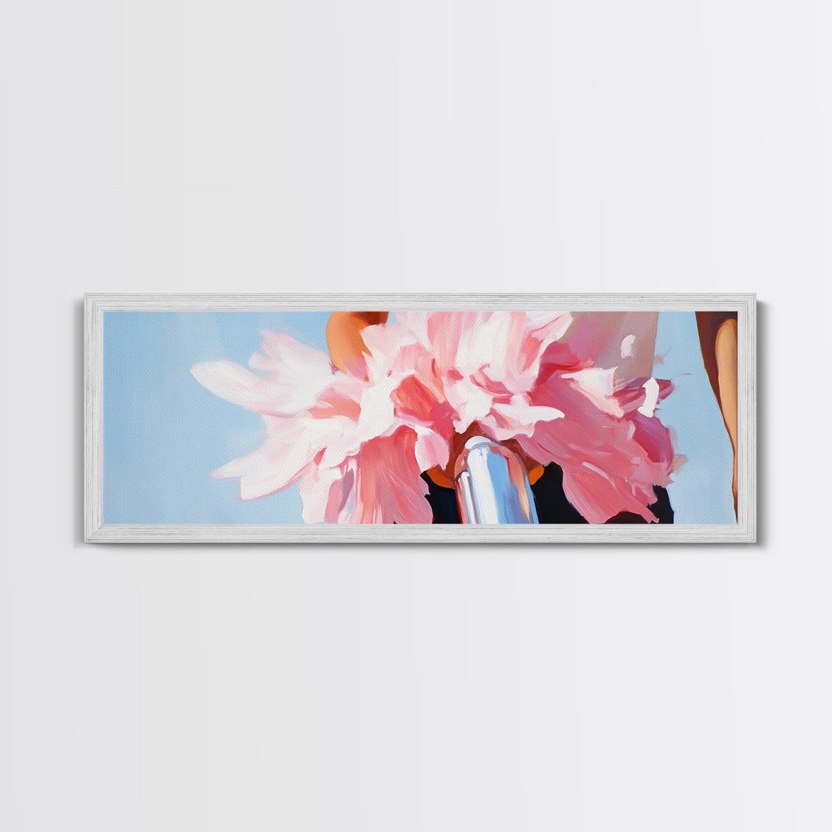 Flower Bicycle, Romantic Aesthetic, Feminine Wall Art, Soft Pastel Painting, Canvas Print, Bedroom Wall Art, French Chic Decor