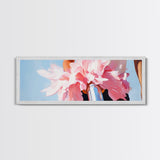 Flower Bicycle, Romantic Aesthetic, Feminine Wall Art, Soft Pastel Painting, Canvas Print, Bedroom Wall Art, French Chic Decor