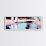 Riverbank, Water Reflections, Tranquil Scene, Framed Canvas Print, Serene Wall Art, Zen Home Decor, Neutral Landscape, Modern