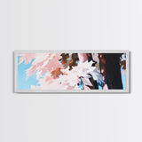 Pink Blossoms, Spring Wall Art, Boho Art, Feminine Aesthetic, Framed Canvas Print, Bedroom Decor, Soft Pastel Art, Nature Painting