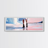 Fashion Walk, Chic Modern Art, Feminine Aesthetic, Pastel Wall Decor, Dreamy Reflections, Stylish Home Design, Framed Canvas Print