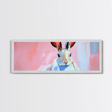 Bunny Portrait, Cute Animal Art, Soft Pastel Aesthetic, Whimsical Home Decor, Nursery Design, Easter Wall Decor, Framed Canvas Print