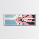 Pink Shores, Modern Landscape, Water Reflection, Soft Tones, Canvas Print, Minimalist Art, Hallway Decor, Tranquil Lake Scene