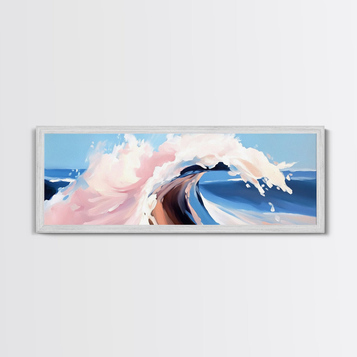 Calm Waters, Woman by Rocks, Relaxing Beach, Nature Inspired, Framed Canvas Print, Minimalist Wall Art, Bathroom Decor, Serenity
