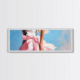Feminine Elegance, Pink Dress, Chic Fashion Art, Canvas Print, Glamorous Wall Art, Modern Bedroom Decor, Romantic Soft Pastels