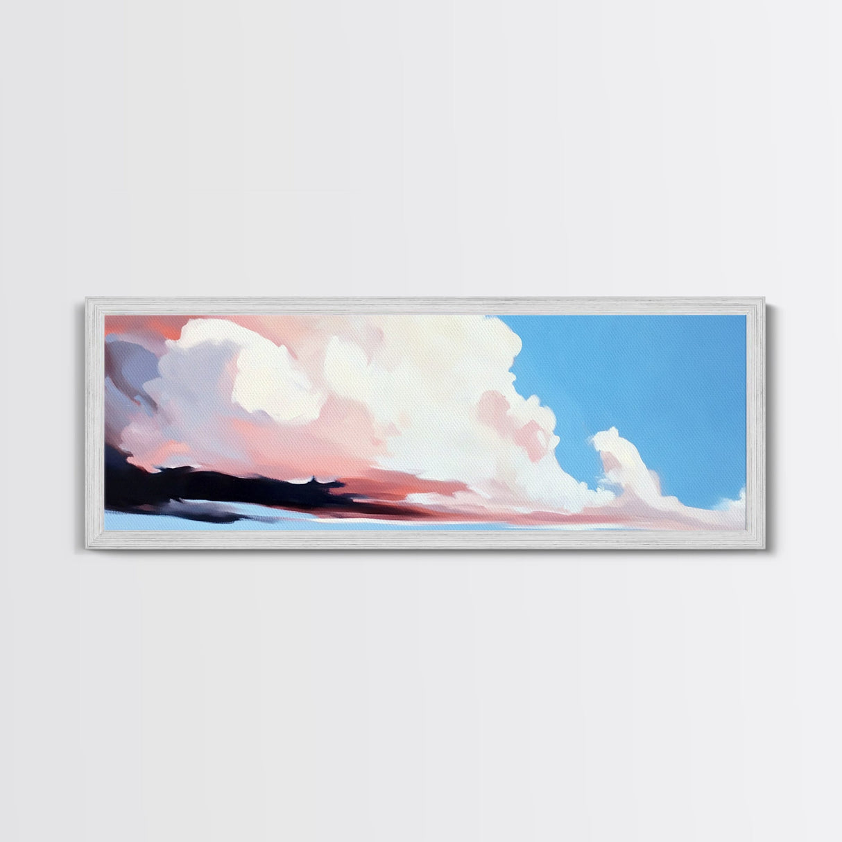 Sunset Clouds, Pastel Sky, Dreamy Ocean, Canvas Print, Modern Seascape, Relaxing Coastal Wall Art, Minimalist Beach House Decor