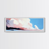 Sunset Clouds, Pastel Sky, Dreamy Ocean, Canvas Print, Modern Seascape, Relaxing Coastal Wall Art, Minimalist Beach House Decor