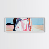 Elegant Woman Art, Feminine Abstract, Fashion Wall Decor, Modern Framed Canvas Print, Pastel Painting, Bedroom or Dressing Room Art