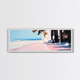 Coastal Walkway, Beach Scene, Ocean Art, Framed Canvas Print, Seaside Home Decor, Nautical Wall Art, Coastal Living, Summer Aesthetic