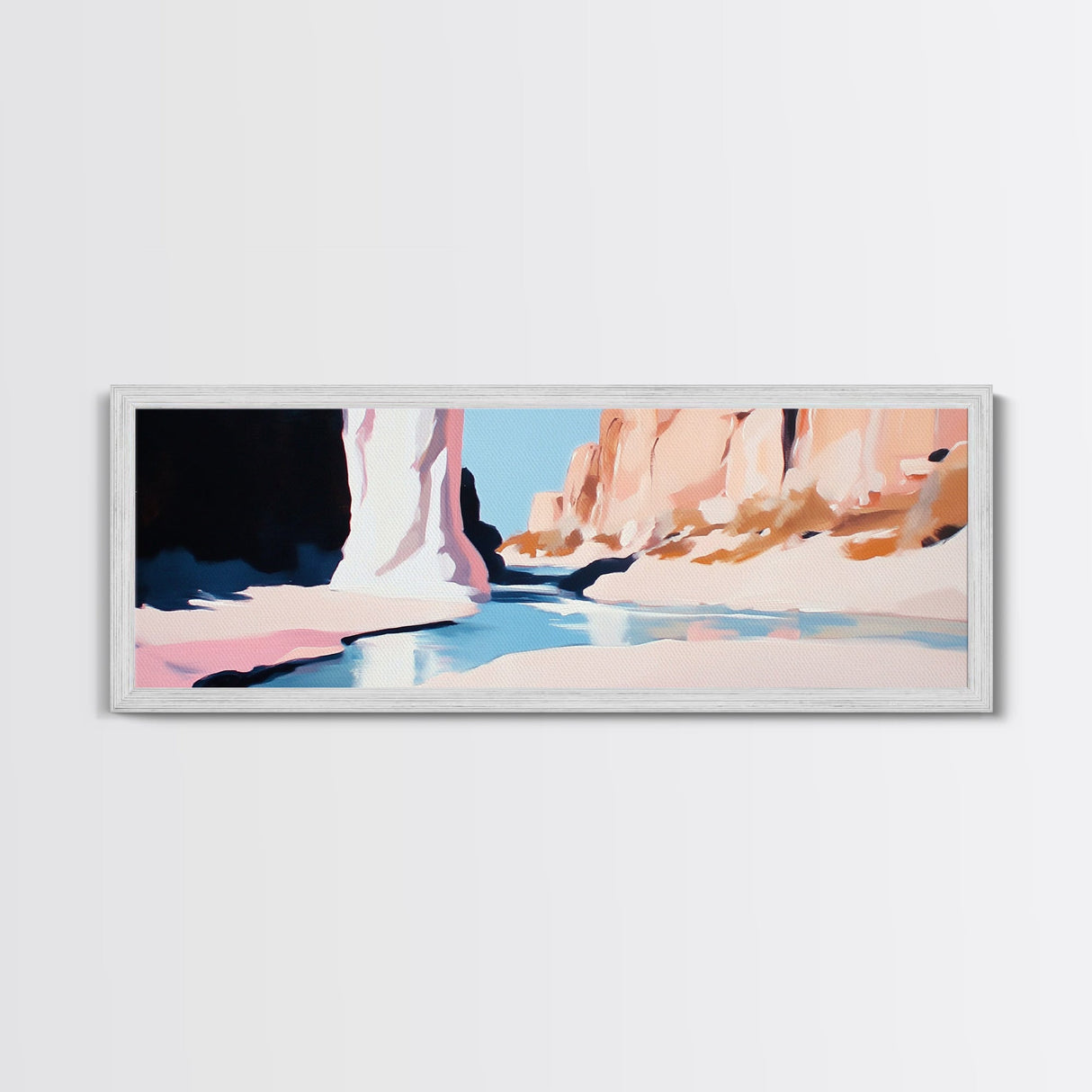 Canyon River, Desert Landscape, Nature Art, Framed Canvas Print, Earthy Tones, Nature Decor, Southwestern Wall Art, Modern Landscape Art
