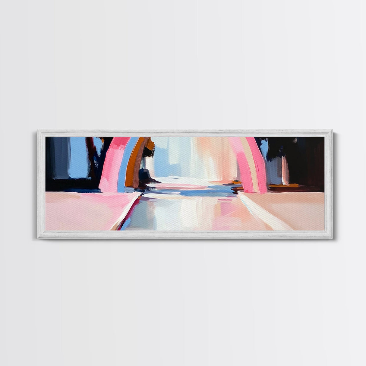 Abstract Rainbow Arch, Modern Colorful Art, Vibrant Wall Decor, Playful Aesthetic, Statement Piece, Kids Room Art, Framed Canvas Print