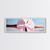 Sand Dollar Art, Coastal Wall Decor, Beach House Art, Nautical Print, Minimalist Ocean Painting, Pastel Seascape, Framed Canvas Print