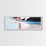 Reflection, Beach Walk, Minimalist Art, Framed Canvas Print, Coastal Decor, Ocean Wall Art, Boho Art, Bedroom Wall Art, Relaxing Aesthetic