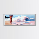Ocean Waves, Serene Beach, Coastal Decor, Framed Canvas Print, Seascape Wall Art, Minimalist Art, Living Room Wall Art, Summer Aesthetic