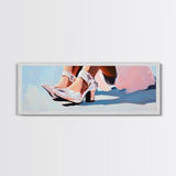 Heels, Fashion Art, Elegant Winter, Canvas Print, Feminine Aesthetic, Stylish Wall Art, Pastel Decor, Modern Bedroom Art