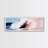 Wave Curl, Ocean Power, Surfer's Dream, Coastal Energy, Framed Canvas Print, Beach House Decor, Modern Wall Art, Sea Lover Gift