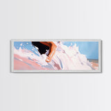 Abstract Ocean Waves, Coastal Wall Art, Beach Aesthetic, Pastel Seascape, Large Canvas Print, Minimalist Art, Living Room Decor