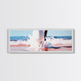 Coastal Serenity, Ocean View, Beach Art, Framed Canvas Print, Minimalist Coastal Decor, Seaside Painting, Nautical Home Wall Art