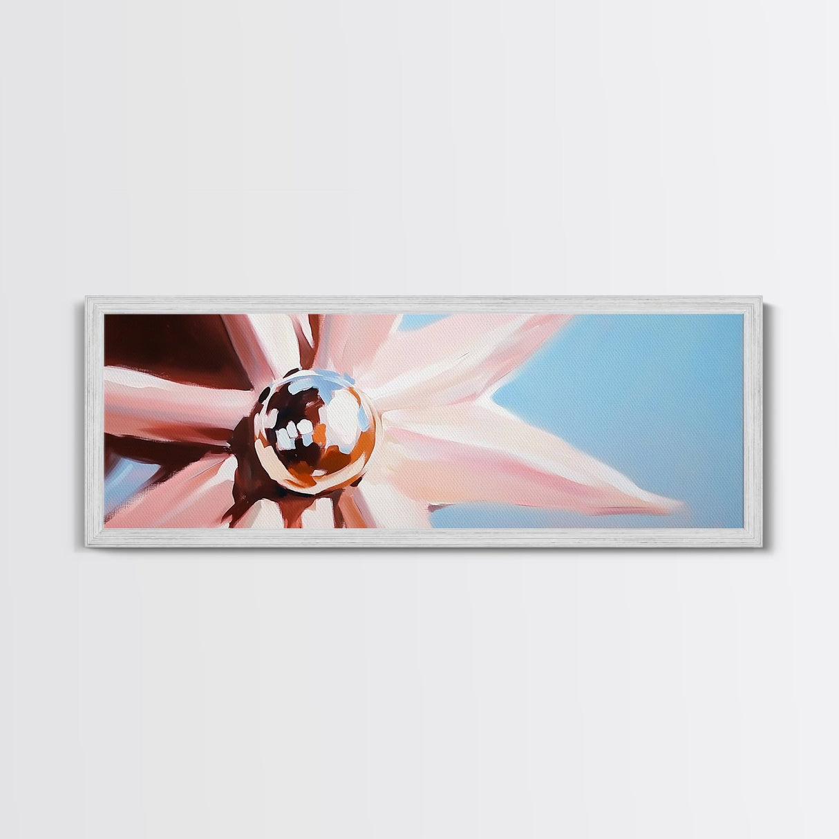 Floral Reflection Art, Modern Flower Print, Soft Pastel Wall Decor, Minimalist Bloom Painting, Large Canvas Print, Feminine Room Decor