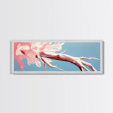 Blossoming Driftwood, Abstract Tree, Whimsical Nature, Framed Canvas Print, Bedroom Wall Art, Soft Pastel Decor, Contemporary Artwork