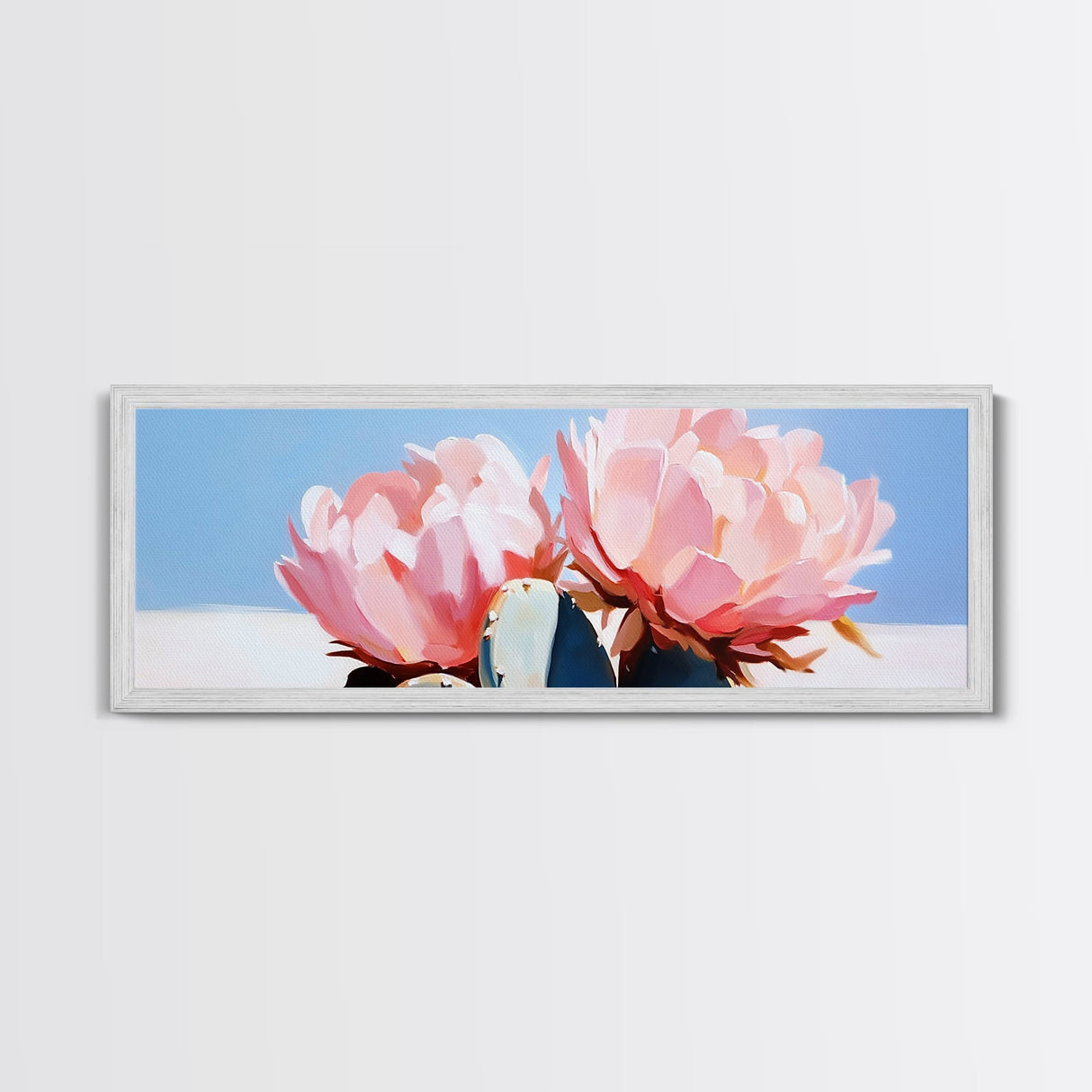 Cactus Blooms, Southwest Wall Art, Boho Home Decor, Canvas Print, Nature Inspired Art, Desert Flowers, Pink Floral Aesthetic