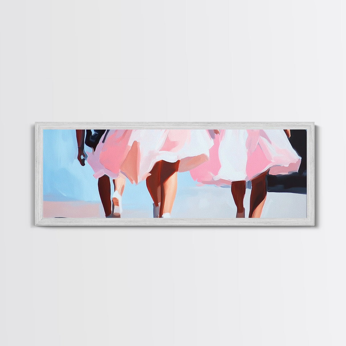 Pink Dresses, Ballet Art, Modern Feminine Decor, Canvas Print, Elegant Wall Art, Chic Minimalist Art, Aesthetic Bedroom Wall Art