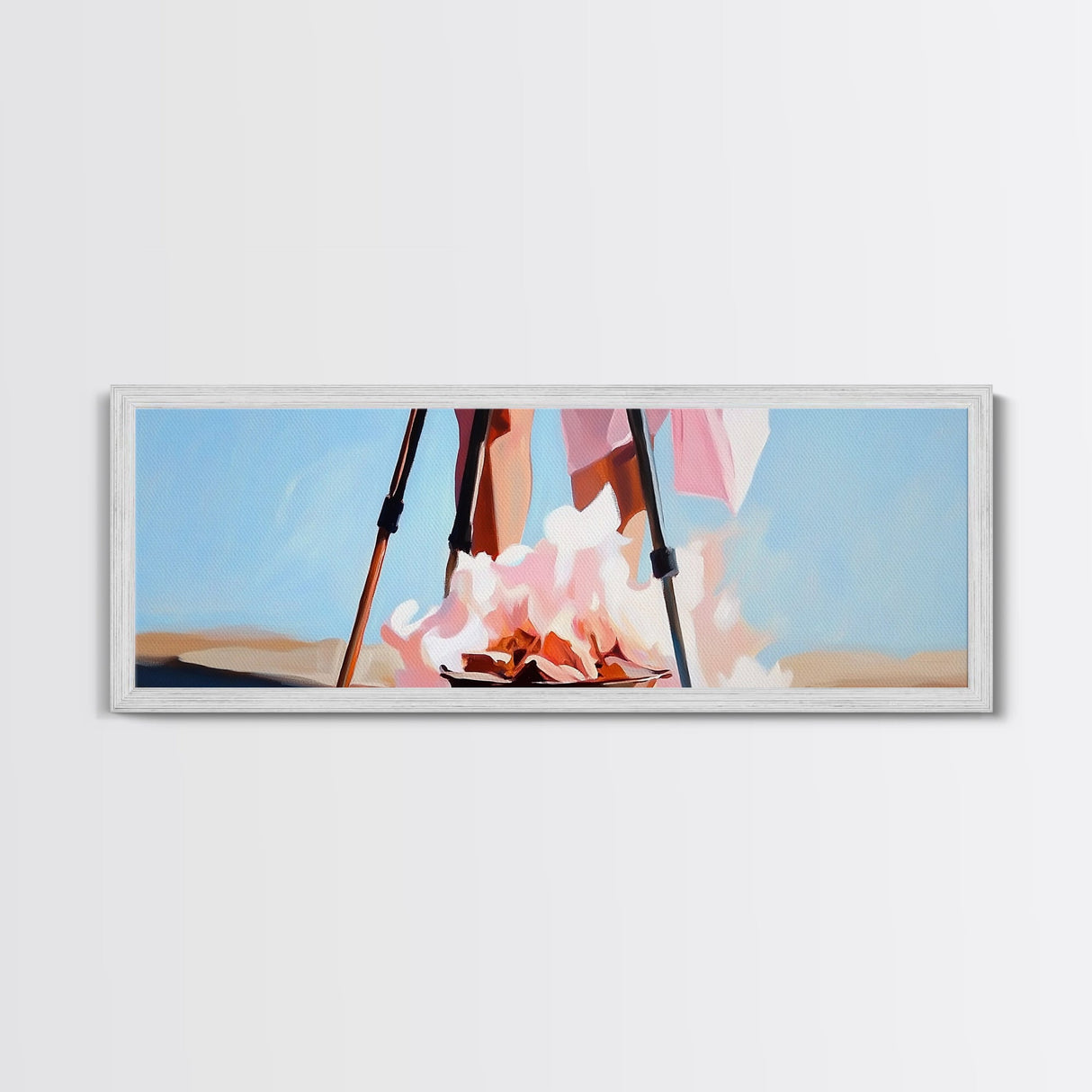 Rustic Campfire, Cozy Outdoor Art, Minimalist Decor, Canvas Print, Boho Camping Art, Warm Aesthetic, Cabin Wall Art, Autumn Vibes