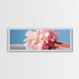 Reflection Peony, Feminine Wall Art, Elegant Floral Decor, Framed Canvas Print, Soft Aesthetic, Bedroom Wall Art, Pastel Beauty