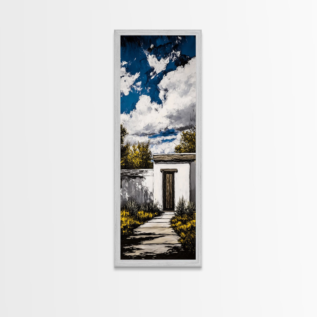 Modern Desert, Rustic Door, Southwest Home, Framed Canvas Print, Adobe House, Boho Decor, Minimalist Wall Art, Living Room Wall Art