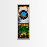 Nautical Window, Rustic Wood, Coastal Home, Canvas Print, Ocean View, Maritime Wall Art, Beach House Decor, Living Room Wall Art