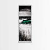 Ocean Wave, Emerald Green, Coastal Art, Framed Canvas Print, Beach House Decor, Nautical Wall Art, Surf Painting, Living Room Art