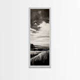 Stormy Horizon, Moody Landscape, Coastal View, Canvas Print, Black and White Art, Minimalist Painting, Modern Wall Decor, Office Art
