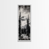 Snowy Mountains, Black and White, Misty Pines, Canvas Print, Winter Wall Art, Nature Photography, Lodge Decor, Cabin Wall Art