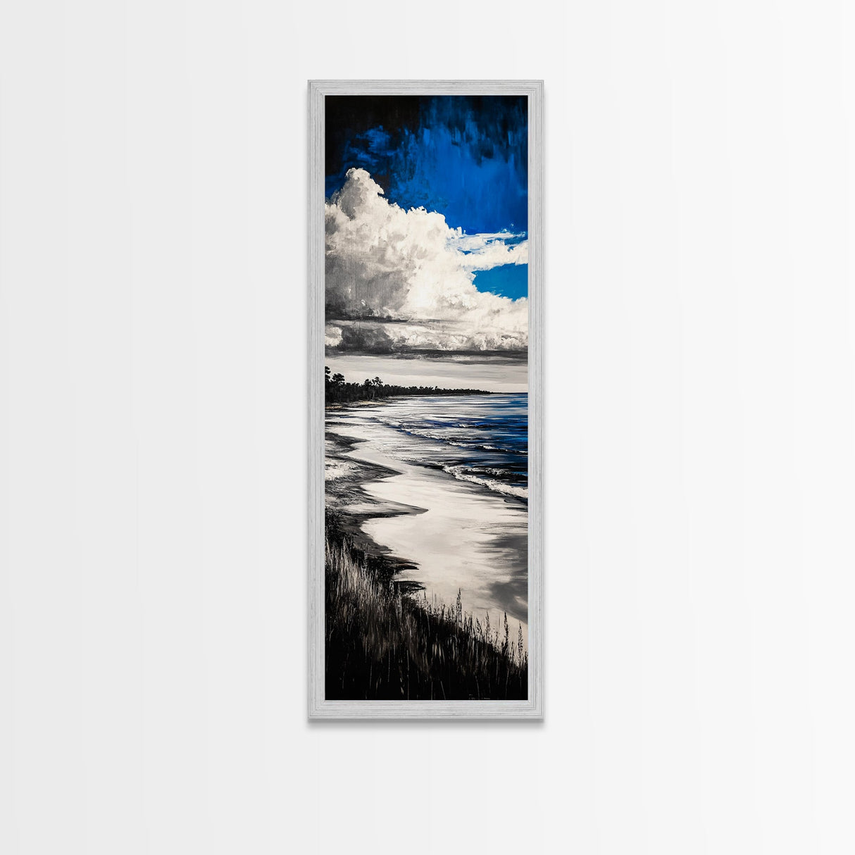 Coastal Serenity, Ocean Waves, Seascape Painting, Beach Decor, Blue Wall Art, Living Room Art, Modern Seascape, Framed Canvas Print