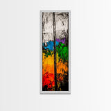 Urban Abstract, Textured Painting, Mixed Media Art, Colorful Composition, Modern Home Decor, Industrial Style, Framed Canvas Print