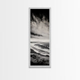 Monochrome Beach, Minimalist Seascape, Black And White Photography, Coastal Wall Art, Tranquil Shoreline, Modern Decor, Canvas Print