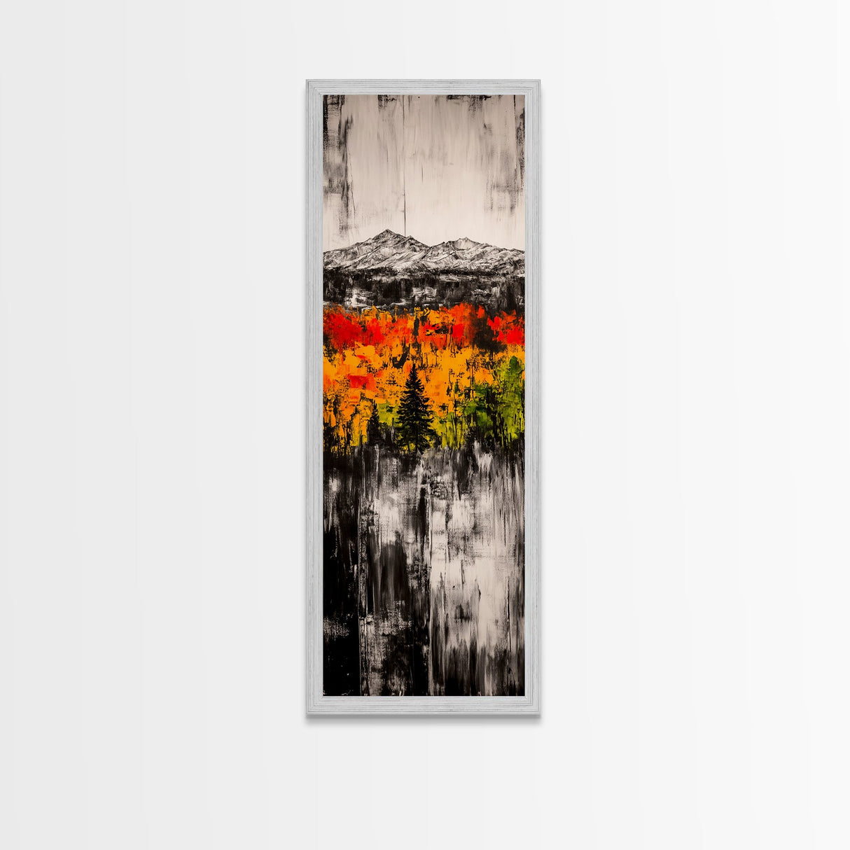 Autumn Trees, Fall Foliage Art, Mountain Landscape, Vibrant Nature Decor, Rustic Farmhouse, Living Room Wall Art, Canvas Print