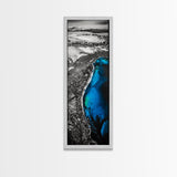 Glacier Lagoon, Arctic Blue Water, Winter Landscape, Iceberg Nature Art, Monochrome Minimalist, Bedroom Wall Art, Canvas Print