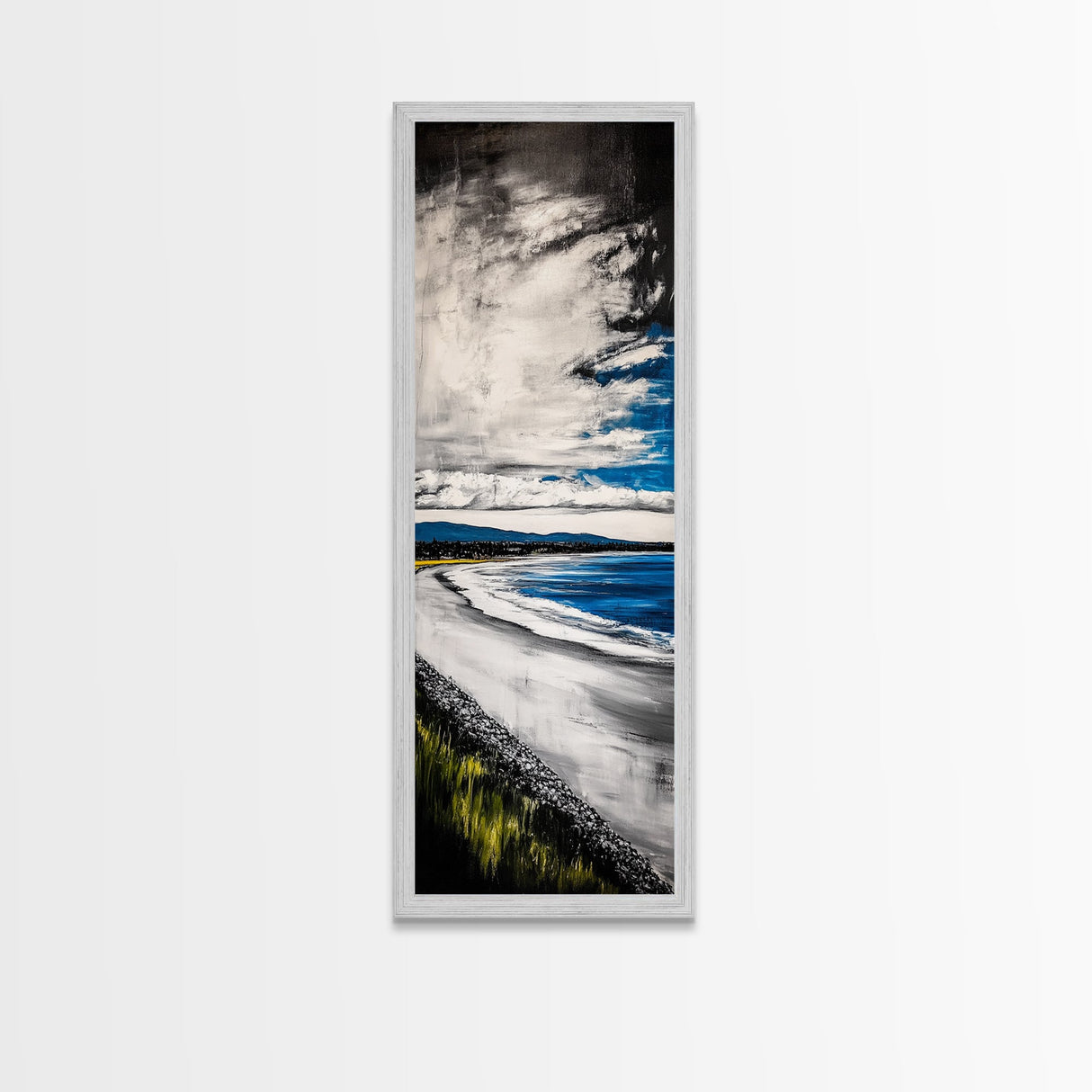 Blue Ocean Wave, Coastal Beach Scene, Nautical Seascape, Modern Abstract Art, Living Room Wall Decor, Canvas Print