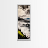 Monochrome Wave, Black White Ocean Art, Surf Seascape, Minimalist Beach Print, Nautical Decor, Coastal Wall Art, Canvas Print
