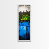 Forest Reflection, Abstract Lake Scene, Blue Green Water Art, Serene Nature Aesthetic, Unique Home Accent, Canvas Print