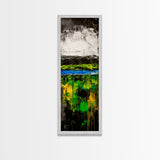 Abstract Landscape, Green Blue Art, Modern Wall Art, Framed Canvas Print, Office Decor, Large Artwork, Living Room Art, Minimalist Art
