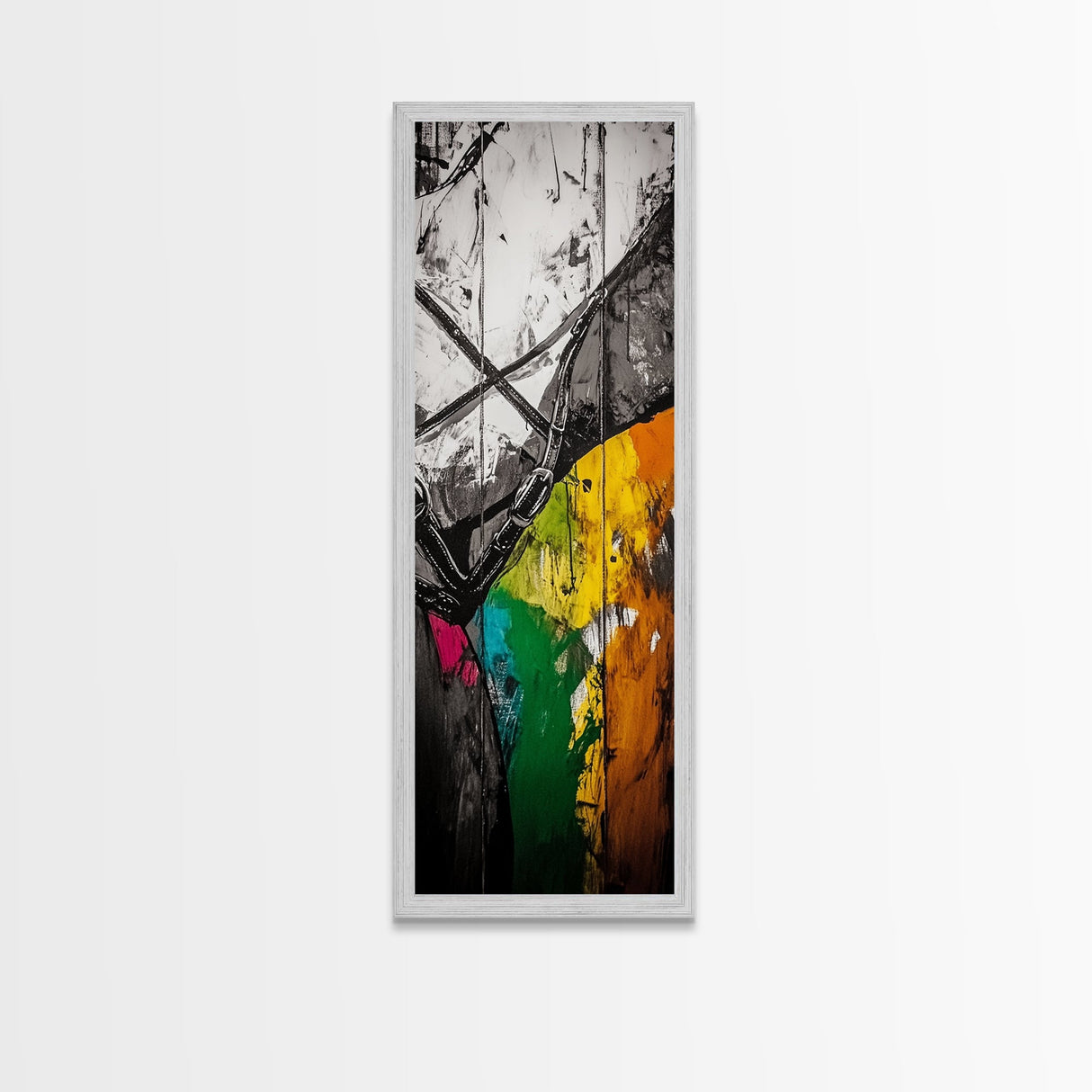 Horse Art, Abstract Equestrian, Rustic Canvas Print, Black White Wall Art, Living Room Artwork, Farmhouse Decor, Modern Western Art